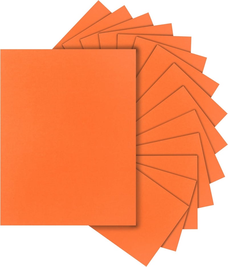 Silunkia 40 Sheets Orange Cardstock 8.5 x 11 Craft Paper, 75lb Premium Pumpkin Card Stock Printer Paper for DIY Cards Making, Certificates, Invitations, Scrapbooking, Party Decorations - Image 1